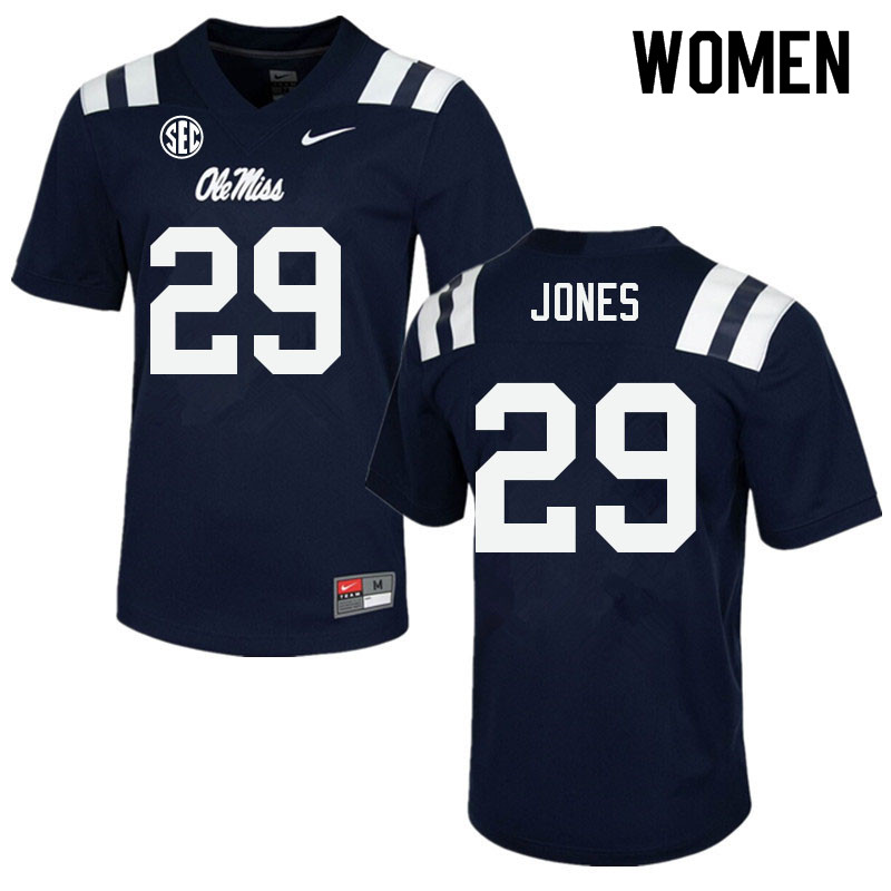 Women #29 Matt Jones Ole Miss Rebels College Football Jerseys Sale-Navy - Click Image to Close